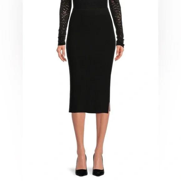 Ribbed Sweater Midi Skirt